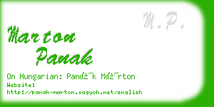 marton panak business card